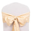 5 Pack Lamour Satin 6"x106" Chair Sashes Beige - Stylish Reusable Decorative Bows