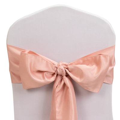 5 Pack Lamour Satin 6"x106" Chair Sashes Dusty Rose - Stylish Reusable Decorative Bows