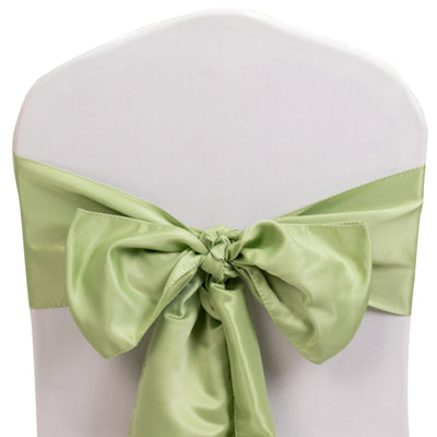 5 Pack Lamour Satin 6"x106" Chair Sashes Sage Green - Stylish Reusable Decorative Bows