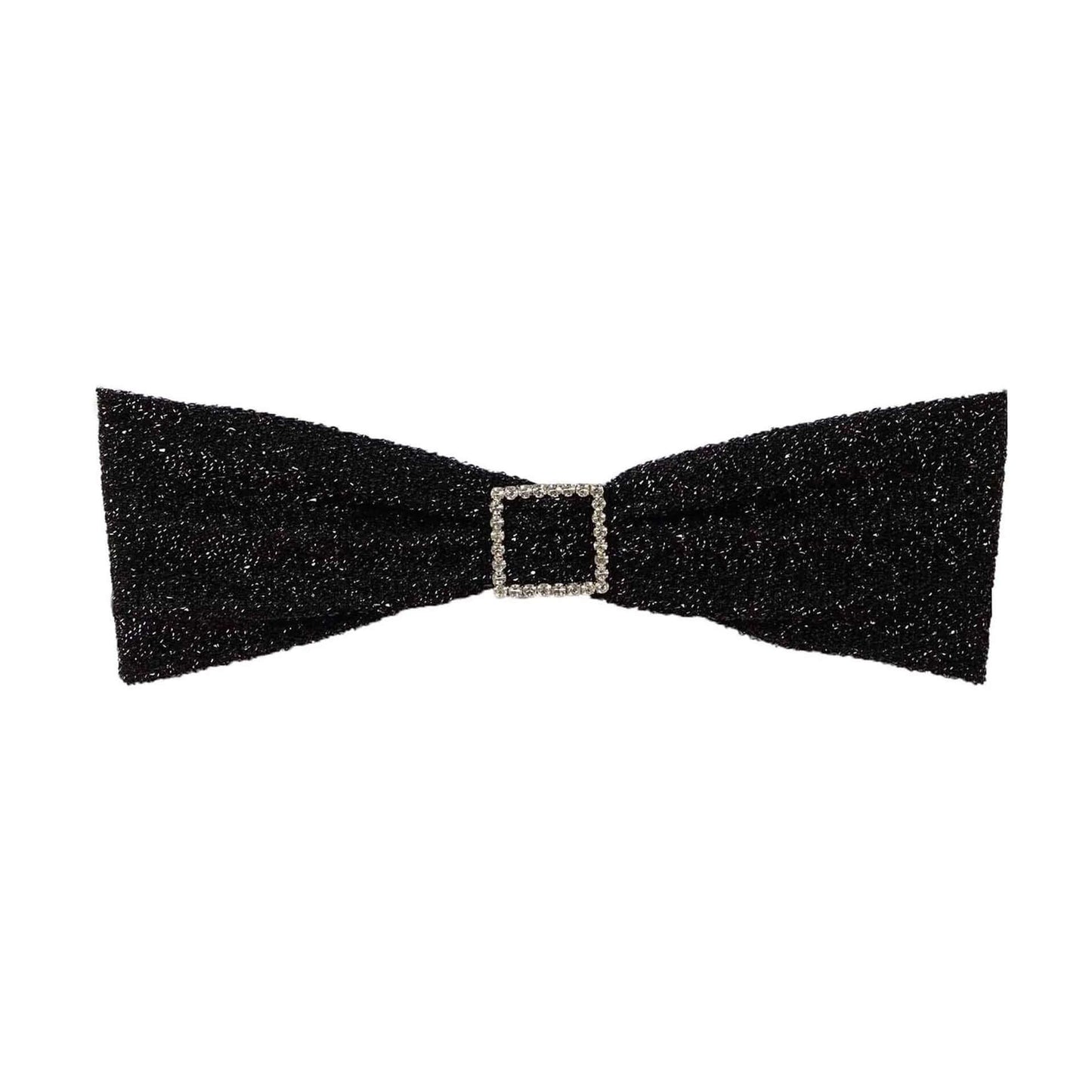 5 Pack Metallic Shimmer Tinsel Spandex Chair Sashes Black - Durable and Reusable Stretch Chair Bands for Dazzling Event & Party Decor - Linen Luxes