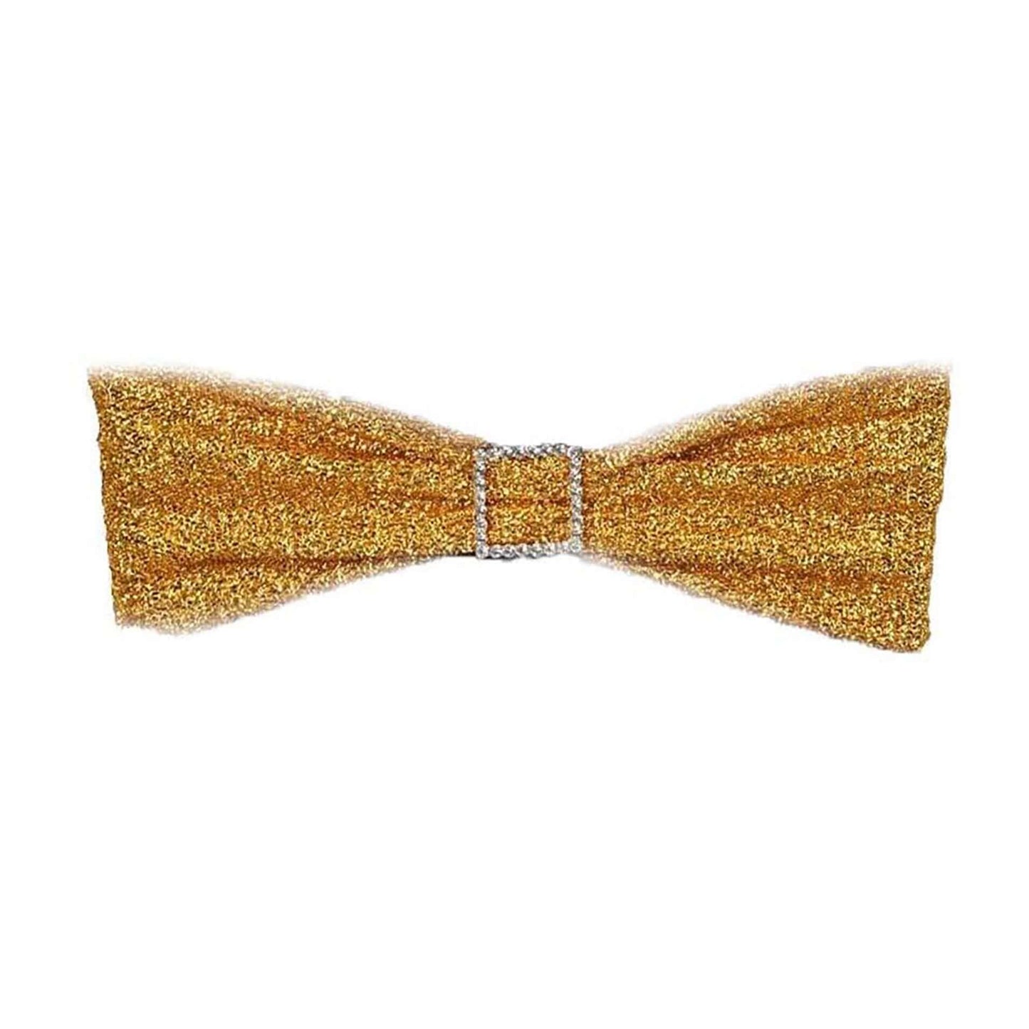 5 Pack Metallic Shimmer Tinsel Spandex Chair Sashes Gold - Durable and Reusable Stretch Chair Bands for Dazzling Event & Party Decor - Linen Luxes