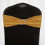 5 Pack Metallic Shimmer Tinsel Spandex Chair Sashes Gold - Durable and Reusable Stretch Chair Bands for Dazzling Event & Party Decor - Linen Luxes