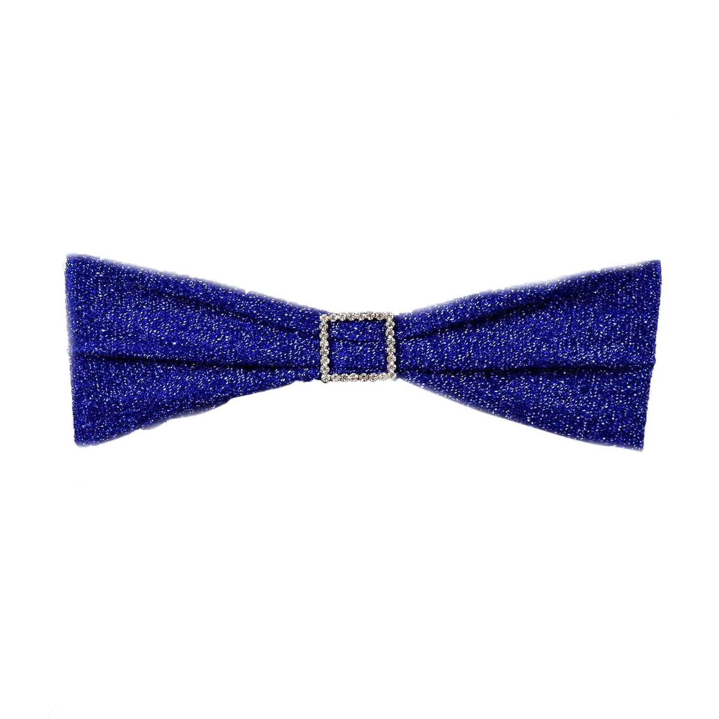 5 Pack Metallic Shimmer Tinsel Spandex Chair Sashes Royal Blue - Durable and Reusable Stretch Chair Bands - Linen Luxes