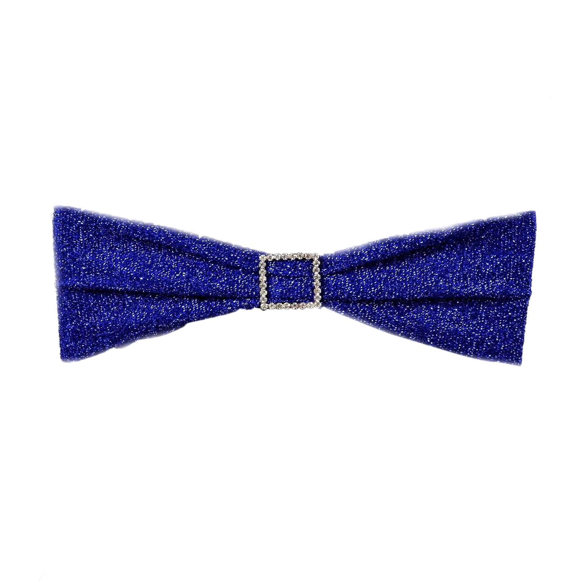 5 Pack Metallic Shimmer Tinsel Spandex Chair Sashes Royal Blue - Durable and Reusable Stretch Chair Bands - Linen Luxes