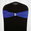 5 Pack Metallic Shimmer Tinsel Spandex Chair Sashes Royal Blue - Durable and Reusable Stretch Chair Bands - Linen Luxes