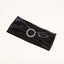 5 Pack Metallic Spandex Chair Sashes Black - Stretch Fit Chair Bands With Round Diamond Buckles for Glamorous Event Decor - Linen Luxes