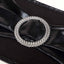 5 Pack Metallic Spandex Chair Sashes Black - Stretch Fit Chair Bands With Round Diamond Buckles for Glamorous Event Decor - Linen Luxes