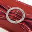 5 Pack Metallic Spandex Chair Sashes Burgundy - Stretch Fit Chair Bands With Round Diamond Buckles - Linen Luxes