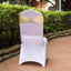 5 Pack Metallic Spandex Chair Sashes Champagne - Stretch Fit Chair Bands With Round Diamond Buckles - Linen Luxes