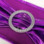 5 Pack Metallic Spandex Chair Sashes Purple - Stretch Fit Chair Bands With Round Diamond Buckles - Linen Luxes