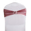 5 Pack Metallic Spandex Chair Sashes Rose Gold - Stretch Fit Chair Bands With Round Diamond Buckles - Linen Luxes