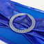 5 Pack Metallic Spandex Chair Sashes Royal Blue - Stretch Fit Chair Bands With Round Diamond Buckles - Linen Luxes