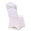 5 Pack Metallic Spandex Chair Sashes Silver - Stretch Fit Chair Bands With Round Diamond Buckles - Linen Luxes