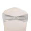 5 Pack Metallic Spandex Chair Sashes Silver - Stretch Fit Chair Bands With Round Diamond Buckles - Linen Luxes