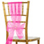 5 Pack Organza Chair Sashes Fuchsia - Reusable Sheer Chair Bows 6"x108" - Linen Luxes