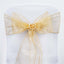 5 Pack Organza Chair Sashes Gold - Timeless Reusable Sheer Chair Bows for Chic Events 6"x108" - Linen Luxes