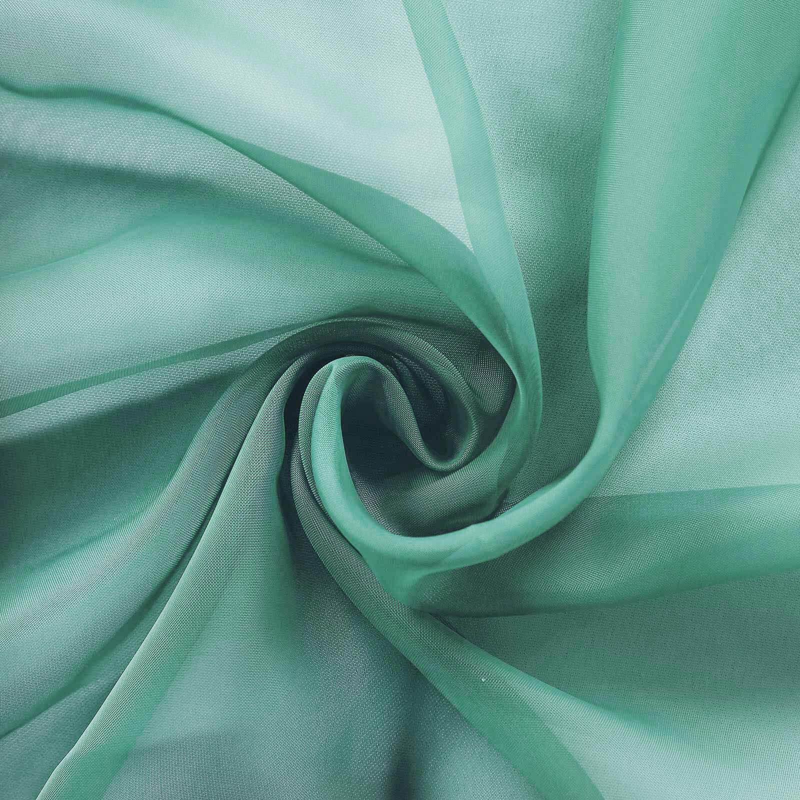5 Pack Organza Chair Sashes Hunter Emerald Green - Reusable Sheer Chair Bows 6"x108" - Linen Luxes