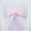 5 Pack Organza Chair Sashes Pink - Reusable Sheer Chair Bows 6"x108" - Linen Luxes