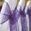 5 Pack Organza Chair Sashes Purple - Reusable Sheer Chair Bows 6"x108" - Linen Luxes