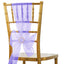 5 Pack Organza Chair Sashes Purple - Reusable Sheer Chair Bows 6"x108" - Linen Luxes