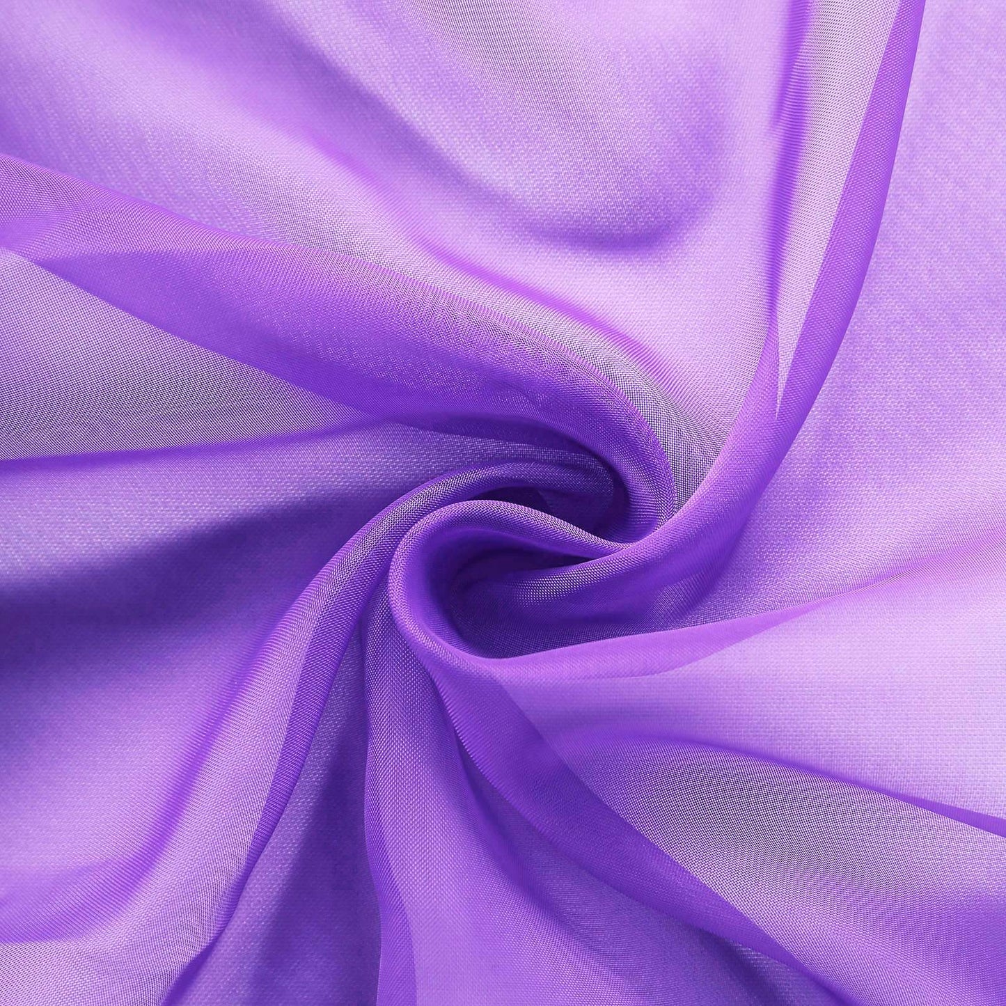 5 Pack Organza Chair Sashes Purple - Reusable Sheer Chair Bows 6"x108" - Linen Luxes