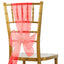5 Pack Organza Chair Sashes Red - Reusable Sheer Chair Bows 6"x108" - Linen Luxes