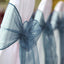 5 Pack Organza Chair Sashes Serenity Blue - Reusable Sheer Chair Bows 6"x108" - Linen Luxes