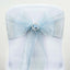 5 Pack Organza Chair Sashes Serenity Blue - Reusable Sheer Chair Bows 6"x108" - Linen Luxes