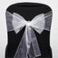 5 Pack Organza Chair Sashes White - Timeless Reusable Sheer Chair Bows for Chic Events 6"x108" - Linen Luxes
