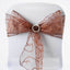 5 Pack Organza Chair Sashes with Satin Leaf Embroidery Chocolate - Reusable Sheer Design 7"x108" - Linen Luxes