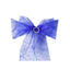 5 Pack Organza Chair Sashes with Satin Leaf Embroidery Royal Blue - Reusable Sheer Design 7"x108" - Linen Luxes