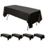 5 - Pack Plastic Table Covers Black Rectangle - Reliable PVC Disposable Covers for Gatherings 54"x108" - Linen Luxes