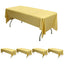 5 - Pack Plastic Table Covers Gold Rectangle - Reliable PVC Disposable Covers for Gatherings 54"x108" - Linen Luxes