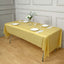 5 - Pack Plastic Table Covers Gold Rectangle - Reliable PVC Disposable Covers for Gatherings 54"x108" - Linen Luxes
