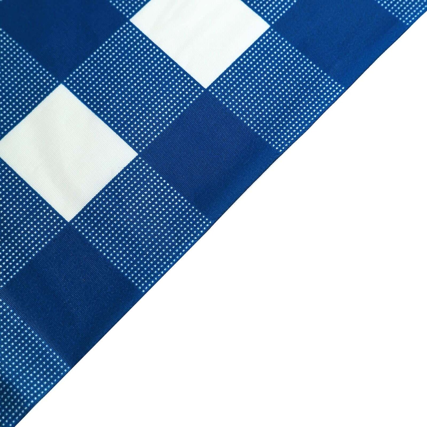 5 - Pack Plastic Table Covers Navy Blue Checkered Rectangle - Durable PVC Disposable Covers for Events 54"x108" - Linen Luxes