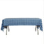 5 - Pack Plastic Table Covers Navy Blue Checkered Rectangle - Durable PVC Disposable Covers for Events 54"x108" - Linen Luxes