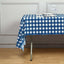 5 - Pack Plastic Table Covers Navy Blue Checkered Rectangle - Durable PVC Disposable Covers for Events 54"x108" - Linen Luxes