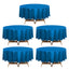 5-Pack Plastic Table Covers Navy Blue Round - Durable PVC Disposable Tablecloths for Events 84"