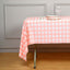 5 - Pack Plastic Table Covers Pink Checkered Rectangle - Durable PVC Disposable Covers for Events 54"x108" - Linen Luxes