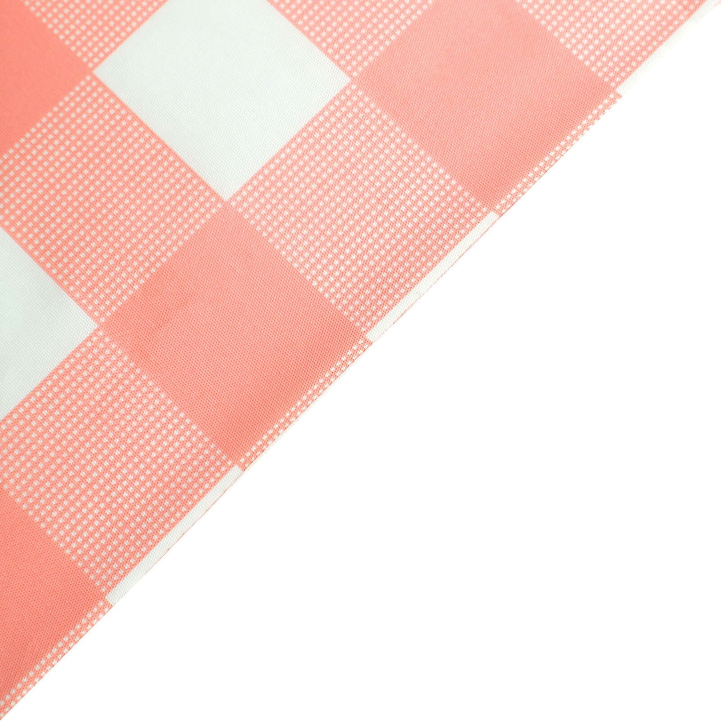 5 - Pack Plastic Table Covers Pink Checkered Rectangle - Durable PVC Disposable Covers for Events 54"x108" - Linen Luxes