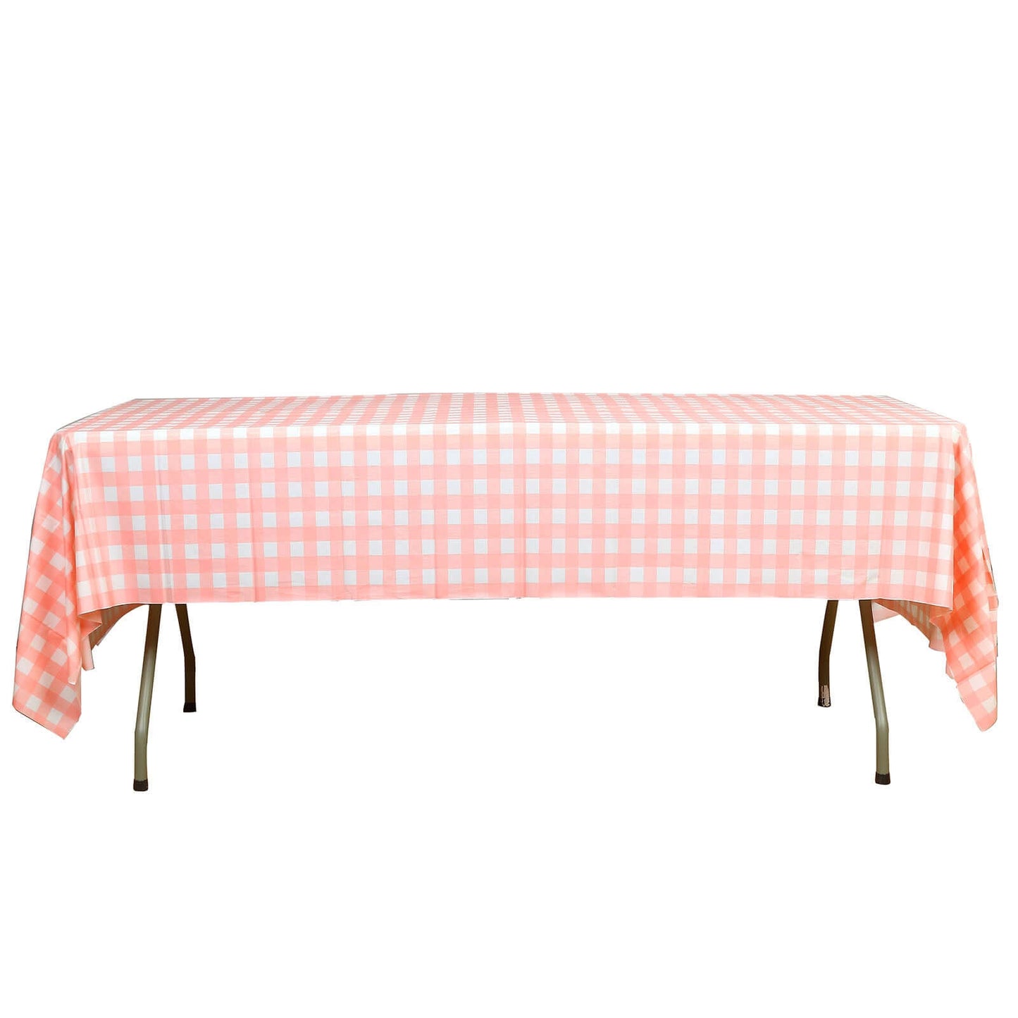 5 - Pack Plastic Table Covers Pink Checkered Rectangle - Durable PVC Disposable Covers for Events 54"x108" - Linen Luxes