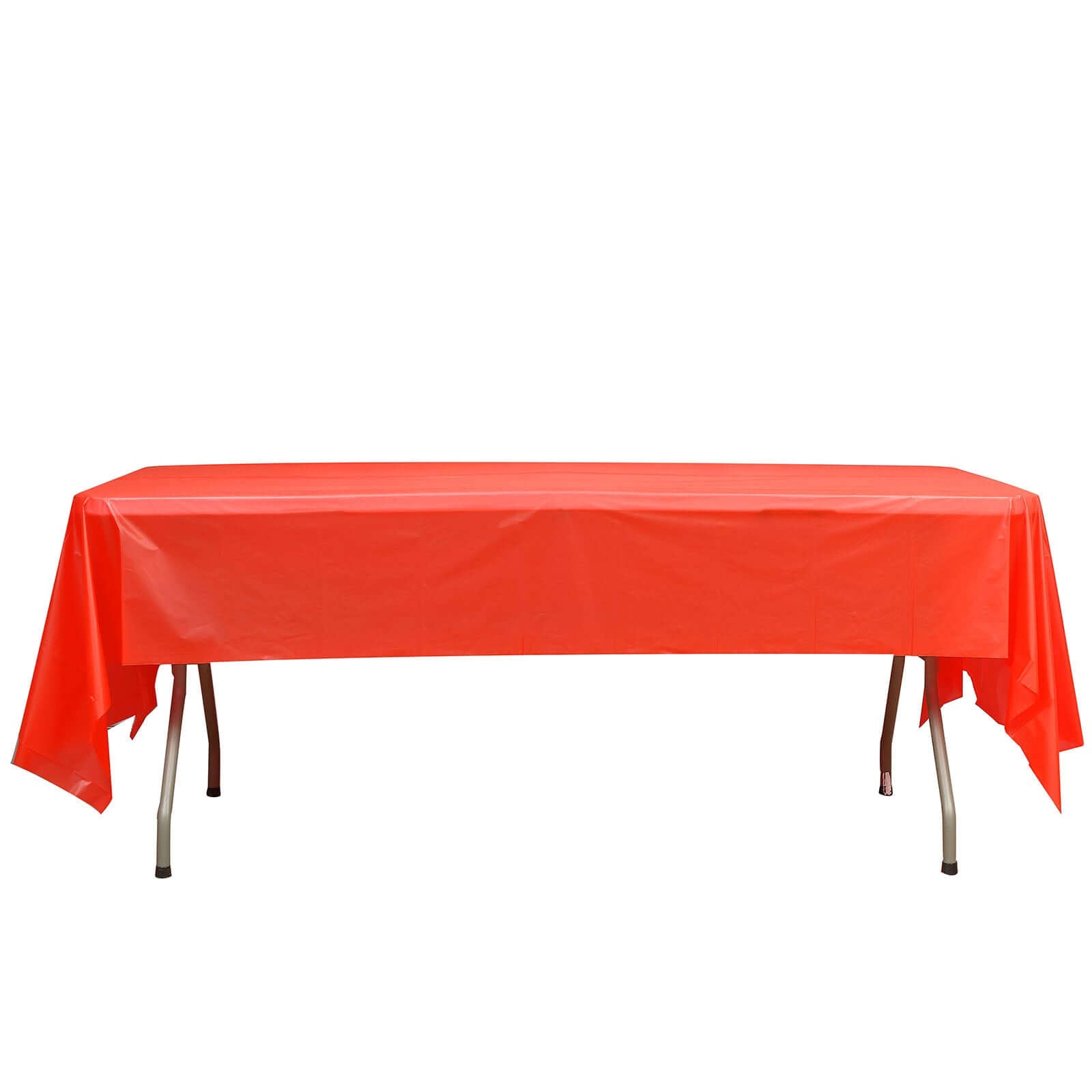 5 - Pack Plastic Table Covers Red Rectangle - Reliable PVC Disposable Covers for Gatherings 54"x108" - Linen Luxes