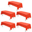 5 - Pack Plastic Table Covers Red Rectangle - Reliable PVC Disposable Covers for Gatherings 54"x108" - Linen Luxes