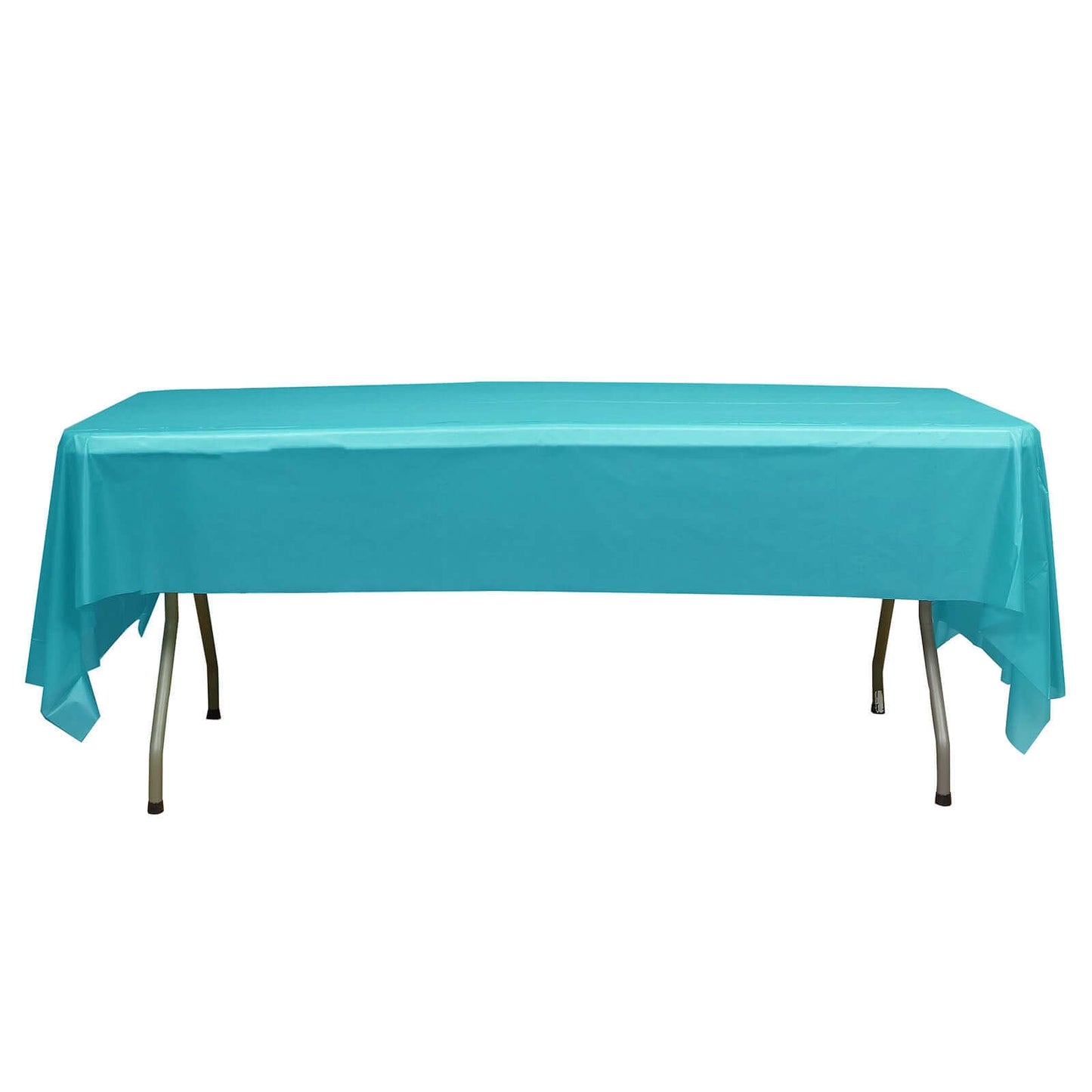 5 - Pack Plastic Table Covers Turquoise Rectangle - Reliable PVC Disposable Covers for Gatherings 54"x108" - Linen Luxes