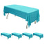 5 - Pack Plastic Table Covers Turquoise Rectangle - Reliable PVC Disposable Covers for Gatherings 54"x108" - Linen Luxes
