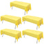 5 - Pack Plastic Table Covers Yellow Rectangle - Reliable PVC Disposable Covers for Gatherings 54"x108" - Linen Luxes