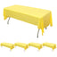5 - Pack Plastic Table Covers Yellow Rectangle - Reliable PVC Disposable Covers for Gatherings 54"x108" - Linen Luxes
