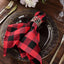 5 Pack Polyester 15"x15" Napkins Black/Red Buffalo Plaid Gingham Style Cloth Napkins - Linen Luxes