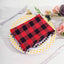 5 Pack Polyester 15"x15" Napkins Black/Red Buffalo Plaid Gingham Style Cloth Napkins - Linen Luxes