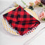 5 Pack Polyester 15"x15" Napkins Black/Red Buffalo Plaid Gingham Style Cloth Napkins - Linen Luxes